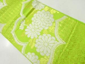 アンティーク　川島織物製　菊に七宝模様織出し本袋帯（材料）
